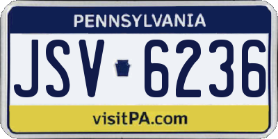 PA license plate JSV6236