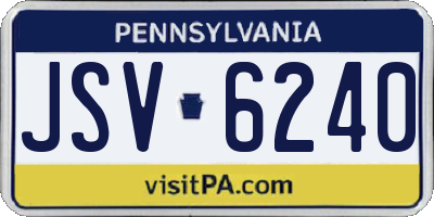 PA license plate JSV6240