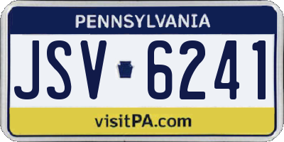 PA license plate JSV6241