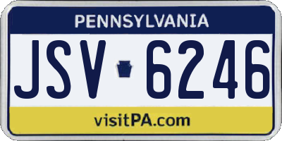 PA license plate JSV6246