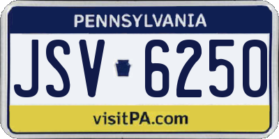 PA license plate JSV6250