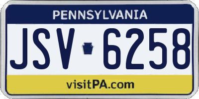 PA license plate JSV6258