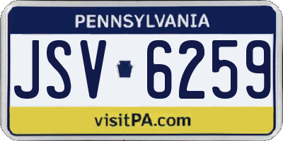 PA license plate JSV6259