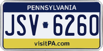 PA license plate JSV6260