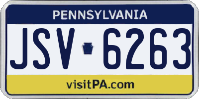 PA license plate JSV6263