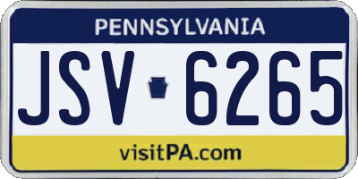 PA license plate JSV6265