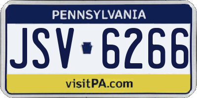 PA license plate JSV6266