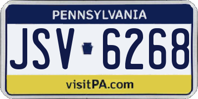 PA license plate JSV6268