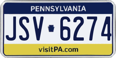 PA license plate JSV6274