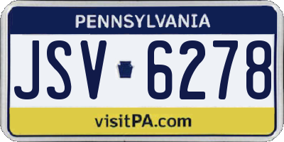PA license plate JSV6278