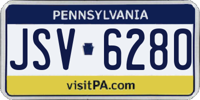 PA license plate JSV6280