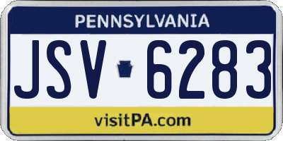 PA license plate JSV6283