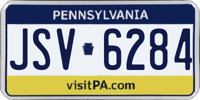 PA license plate JSV6284