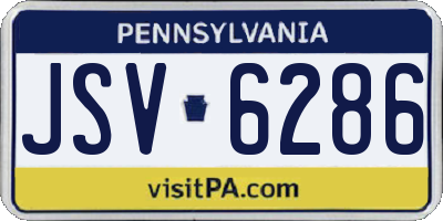 PA license plate JSV6286