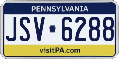 PA license plate JSV6288