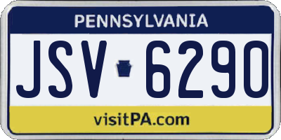 PA license plate JSV6290