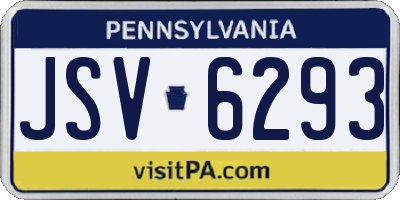 PA license plate JSV6293