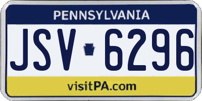 PA license plate JSV6296