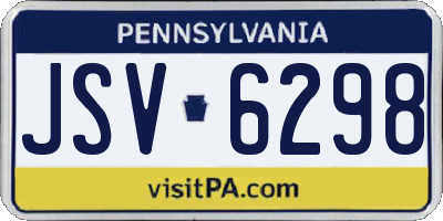 PA license plate JSV6298