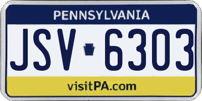 PA license plate JSV6303