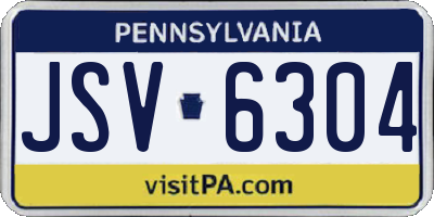 PA license plate JSV6304