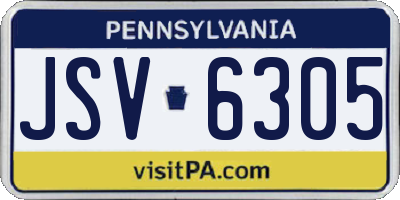 PA license plate JSV6305