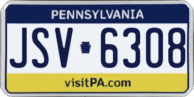 PA license plate JSV6308