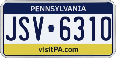 PA license plate JSV6310