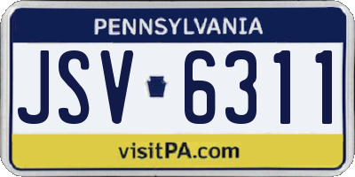 PA license plate JSV6311