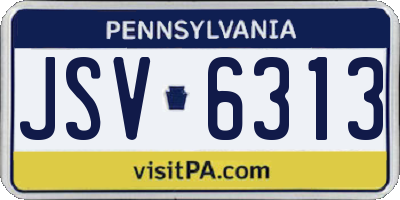 PA license plate JSV6313