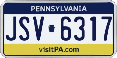 PA license plate JSV6317
