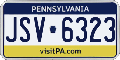 PA license plate JSV6323