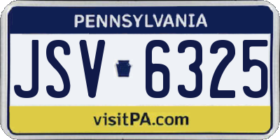 PA license plate JSV6325