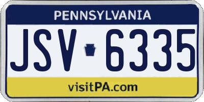 PA license plate JSV6335