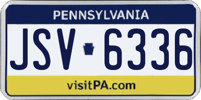 PA license plate JSV6336