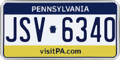 PA license plate JSV6340