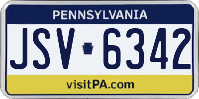 PA license plate JSV6342
