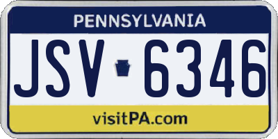 PA license plate JSV6346