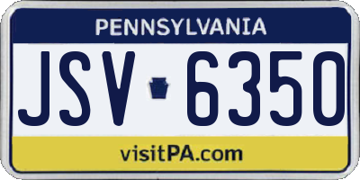 PA license plate JSV6350