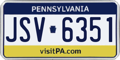 PA license plate JSV6351