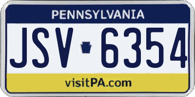 PA license plate JSV6354