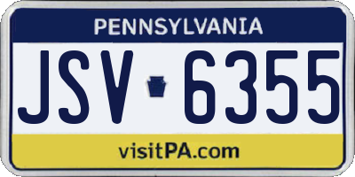 PA license plate JSV6355