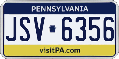 PA license plate JSV6356