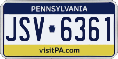 PA license plate JSV6361