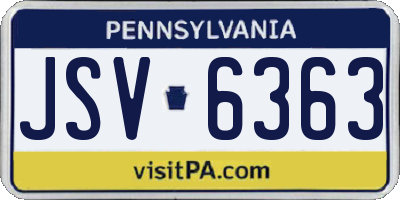 PA license plate JSV6363