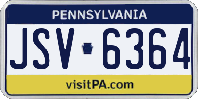 PA license plate JSV6364