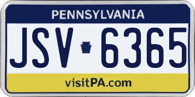 PA license plate JSV6365