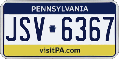 PA license plate JSV6367