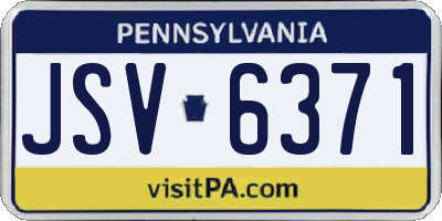PA license plate JSV6371
