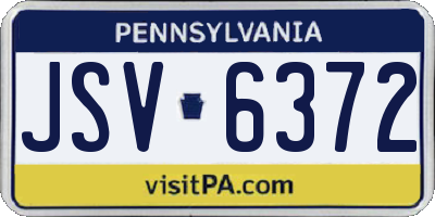 PA license plate JSV6372